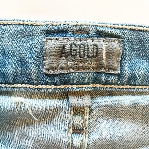 AGOLDE Sophie Crop Jeans Outsider Distressed Skinny Light Wash Womens 25 - Picture 5 of 11